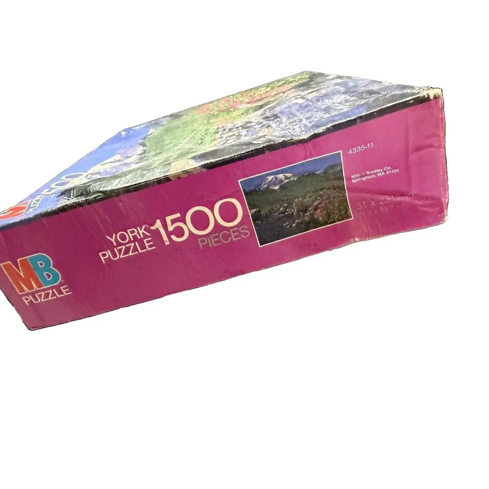 MB York Puzzle 1500 Pc Mt Rainier National Park Vintage Jigsaw SEALED Unopened